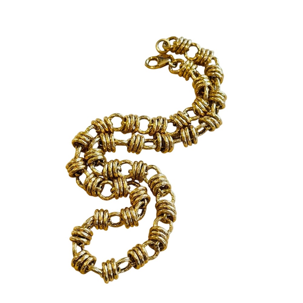 Milor Italy Bronze‎ Rolling Byzantine Chain necklace Choker Statement Gold 19"